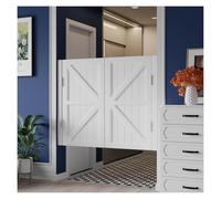 Double Saloon DoorsSolid Wood Café Style with Hinges 2 Panel Entryway Doors for Kitchen Living Room Office (Blue W70*H90cm)