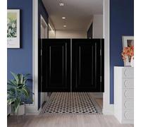 Double Saloon Swinging Doors, Interior Half Waist Door with Hinges, Swing Half Door for Doorways Hallway Kitchen Bar Pub Entrance Partition(Black,H100cm x W111cm)