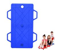 Double Scooter Board with Handles, Plastic Floor Scooter Board with Rollers, Sitting Scooters for Indoor and Outdoor Use, Suitable for Children, Teenagers, Gym and School Supplies(Blue)