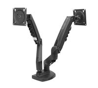 Double Screen Desk Mount, Lifting Telescopic Adjustable Rotating Stand, 17-27 Inch with VESA Standard, 19.8lbs Per Arms, For Gaming, Working, Programming