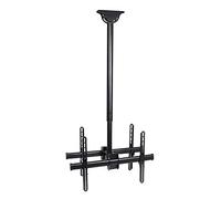 Double Screen TV Wall Mount by - Adjustable Ceiling Support for 32-70 Inch Flat & Curved LCD TVs - Heavy Duty, Easy Installation, Full Motion Design.