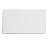 Double SCREWLESS MATT WHITE Blanking Plate Round Edged Wall Box Hole Cover