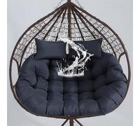 Double Seat Hammock Chair Cushion - Replacement Pillow for 2-Person Egg Swing Chair, Rattan Hanging Chair Pad, Dark Blue Outdoor Cushion for Polyrattan Furniture