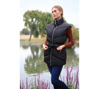 Double Second Belted Gilet Puffer In Black Black