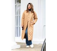 Double Second Camel Oversized Quilted Longline Wrap Coat Camel 8