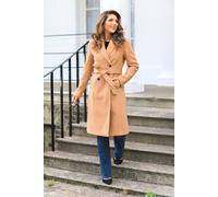 Double Second Double Breasted Shawl Collar Coat In Camel Camel