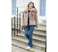 Double Second Faux Soft Fur Jacket In Camel Camel 14