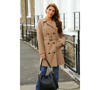 Double Second Fitted Trench Coat In Camel Camel