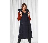 Double Second Long Lux Wrap Gilet Puffer In Navy Navy