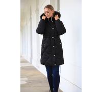 Double Second Lux Satin Long Puffer Coat In Black Black 12