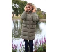 Double Second Oversized Long Duvet Coat In Khaki Khaki