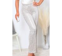 Double Second Sequin Wide Leg Trousers In Gold Gold