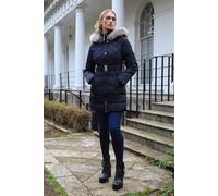 Double Second Silver Grey Quilted Longline Puffer In Navy Navy