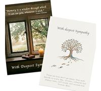 Double Set 2 x Elegant Sympathy Cards - Premium Condolence & Bereavement Card with Envelopes (Kraft and Black)