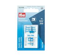Prym Double Sewing Machine Needle 152918 - Universal 130/705, 100/6.0 mm, Silver, No. 80-100