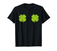 Double Shamrocks St Patricks Day Image Bra Design Designer T-Shirt