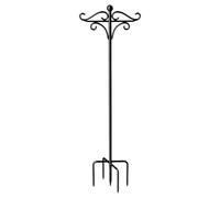 Double Shepherd Hooks - 43.5 x 33 x 4.5 cm, Double Sided Bird Feeder Pole, Adjustable Heavy Duty Iron Hook with 5 Prong Base, 76 Inch Tall Decorative Patio Shelf