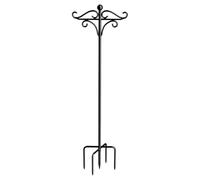 Double Shepherd Hooks Outdoor Adjustable Iron Shelf 5-Prong Base