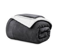(Double Sherpa Blankets, Grey -Sherpa Blanket) Sherpa Fleece Blankets Reversible Plush Throw Soft Warm Luxurious Double Layer Sofa Bed Blanket