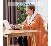 (Double Sherpa Blankets, Orange -Sherpa Blanket) Sherpa Fleece Blankets Reversible Plush Throw Soft Warm Luxurious Double Layer Sofa Bed Blanket