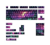 Double Shot PBT Backlit Keycap 135Keys DyeSub CherryProfile Keycaps For Game Mechanical Keyboard Switches Oil-Resistant Gaming Keyboard Keycaps 61/68/84/75/87/96/980/104/108 Keyboard Keycaps 135PCS