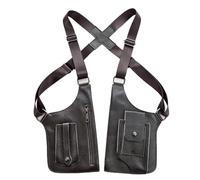 Double Shoulder Armpit Bag Leather Anti-Theft Underarm Holster Bag, Brown1, Classic