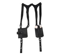 Double Shoulder Armpit Bag PU Leather Double Shoulder Bag Anti-Theft Hidden Underarm Strap Wallet Phone Holster Leisure Pouch for Sport Vest Outdoor Travel(Beige)