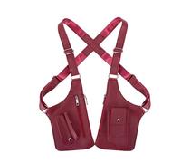 Double Shoulder Armpit Bag Retro Backpack, Multi-Functional Shoulder Bag Under The Armpits, Outdoor Sports Vest(Burgundy)