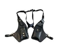 Double Shoulder Armpit Bag, Tactical Underarm Holster with Multi-Pockets | Adjustable Ergonomic Shoulder Straps, Waterproof PU Leather Construction, Secure Snap Closure, Compact Multi-pocket Storage