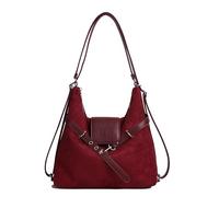 Double-Shoulder Bags W/Adjustable Straps for Travel Work School (Wine Red)