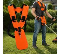Double Shoulder Brush Cutter Harness for Scheppach MF1200-4E, Side-Hanging Strap with Waist Guard, Widened Padded Support, Adjustable Belt and Hook