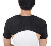 Double Shoulder Support Brace Wool Shoulder Warmer for Women Men Shoulder Wrap Support Fleece Winter Warm Pain Relief Protective Brace for injury, Arthritis, Pain Relief, Gym and Sport (Black)