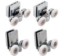 Double Shower Door Sliders Zinc Alloy Pebbles Set of 4 Upper & Bottom