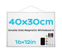 Double-Side Magnetic a3 Whiteboard for Wall, Small WhiteBoard with Related Accessories, Hanging Whiteboard,Magnets Portable Whiteboard for Home, Office, School, List, Kitchen, Planning(30 X 40 cm)