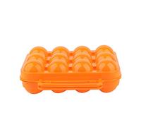 Double Side Plastic Egg Tray Storage Box Case Holder Container with Handle for 12 Eggs Kitchen Refrigerator Organizer Blue Green Orange Optional 20x19.5x7cm (Orange)