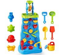 Double-Side Waterfall for Toddlers , Maze-Like Wall, 32pcs Sand & Water Tools Toy, Summer Holiday Activity, Christmas Birthday Gift