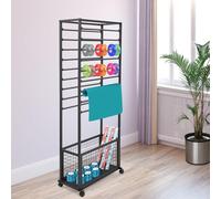 Double-Sided 16-Layer Ribbon Organizer Rack with Wheels, Literature and Wrapping Paper Display Stand, Movable Storage for Craft Supplies