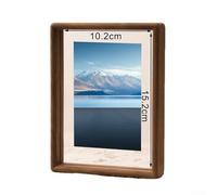 Double-Sided Acrylic Display Frame Featuring Walnut Finish for Art and Photos, Multiple Sizes for Flexible Placement and Views (6-inch)