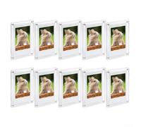 Double Sided Acrylic Magnetic Photo Frames Set of 10 for Photo or Postcard Display with Frameless Look and Reliable Magnetic Attachment (10 * 15cm)
