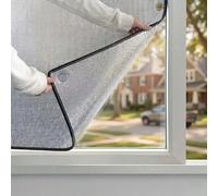 Double Sided Aluminium Foil Window Film Blackout, Thermal Insulation Shield, Heat Reflective Privacy Window Tint Cover, Anti UV Sun Blocking Blind with Suction Cups for Home(Black,70x140cm (28x55in))