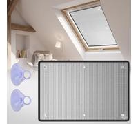 Double Sided Aluminium Foil Window Film, Heat Reflective Thermal Insulation, 100% Blackout Privacy Tint, Sun Blocking Anti-UV Cover with Suction Cups for Conservatory(Black,80cm x 140cm)