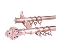 Double Sided Aluminum Curtain Rod Thickened & Silent Design 160cm Perfect for Black Rose Gold White and Bright Gold Fabric Curtains