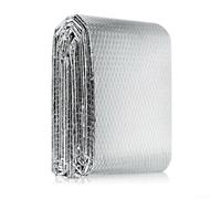 Double sided aluminum foil insulation sheet for radiators and various surfaces providing heat reflection and energy efficiency with self backing