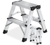 Double-sided Aluminum Step Ladder, Foldable, Non-slip