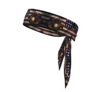 Double-Sided American Flag Baseball Printed Bandana For Men And Women For Football,Yoga,Fitness,Ninja Headband