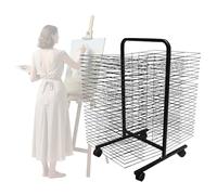 Double-Sided Art Drying Rack, 100 Sheet Capacity, Heavy Duty Metal Frame for Artists, Teachers, Students - Perfect for Classroom, Studio, Home