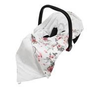 Double Sided Baby Wrap for car seat | girl pink grey white flowers dreamcatcher baby wrap swaddle cover cosytoes blanket for car seat 100x100cm
