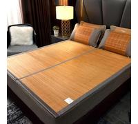 Double Sided Bamboo Cooling Mattress Pad Soft Foldable Air Conditioned Cushion for Summer Eco Friendly Rattan Fabric (120x190CM)