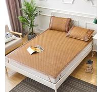 Double Sided Bamboo Cooling Sleeping Mat Foldable Rattan Bed Pad Quick Dry Lightweight Summer Sheet Set (80 x 190 cm) for Comfortable Sleep