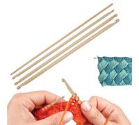 Double Sided Bamboo Crochet Hooks - Ergonomic Crochet Hook Set, Crafting Knitting Needles | Handmade Weaving Tools Smooth and Durable Crochet Set, for Household and Creative Hobby Projects Tools